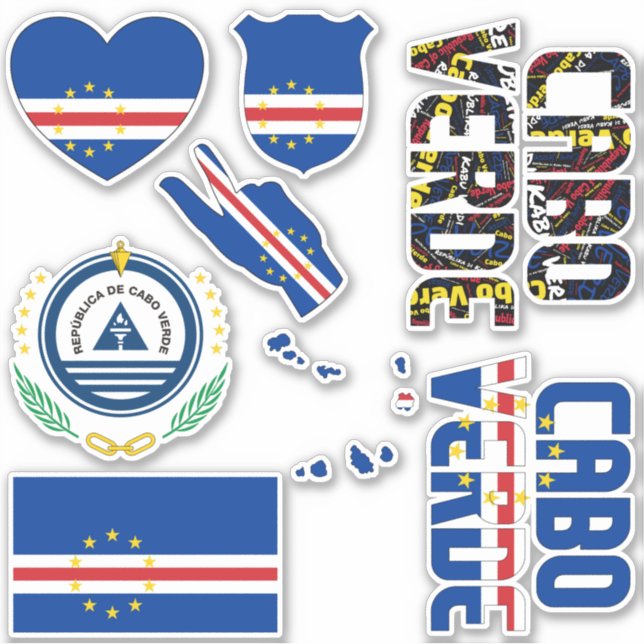 Amazing Cabo Verde Shapes National Symbols Sticker (Front)