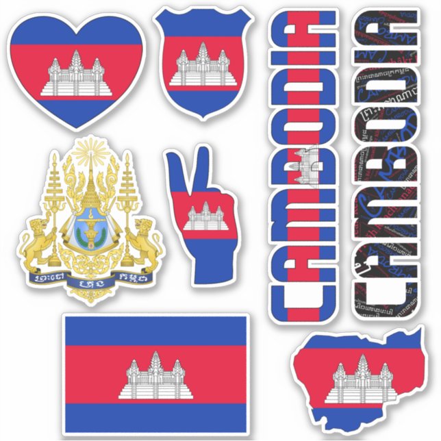 Amazing Cambodia Shapes National Symbols Sticker (Front)