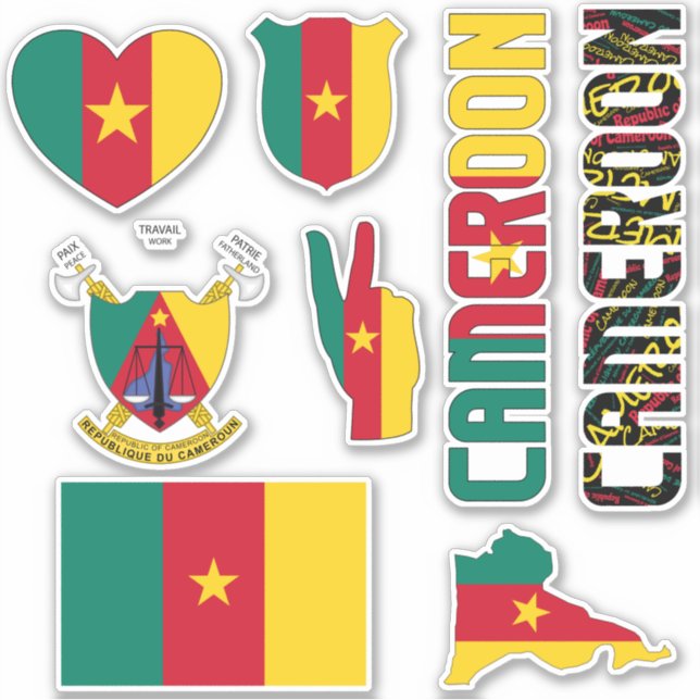 Amazing Cameroon Shapes National Symbols Sticker (Front)
