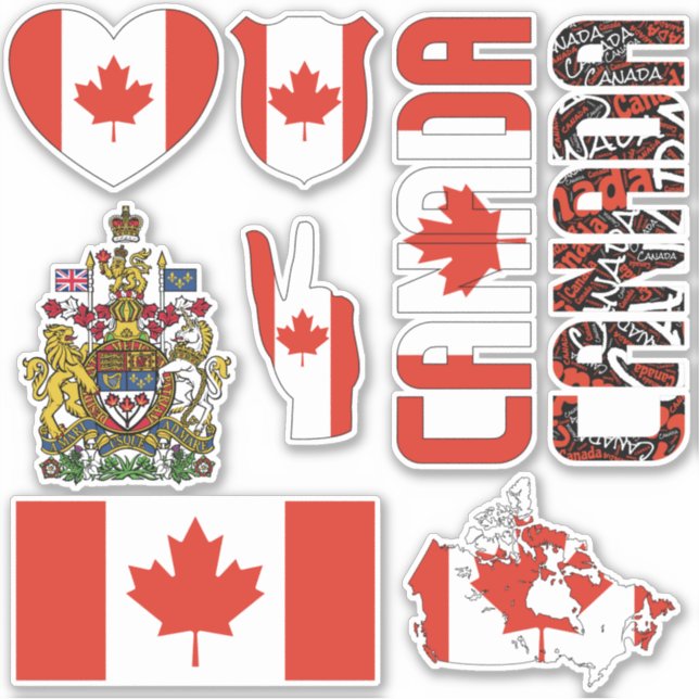 Amazing Canada Shapes National Symbols Sticker (Front)