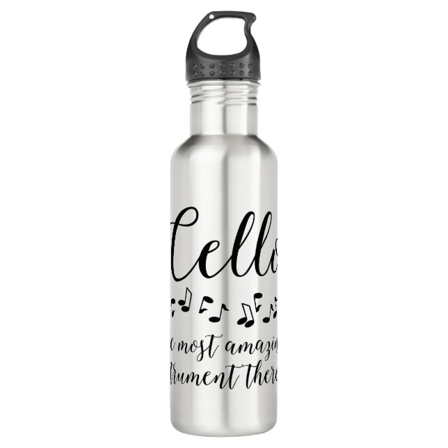 Amazing Cello Stainless Steel Water Bottle (Front)