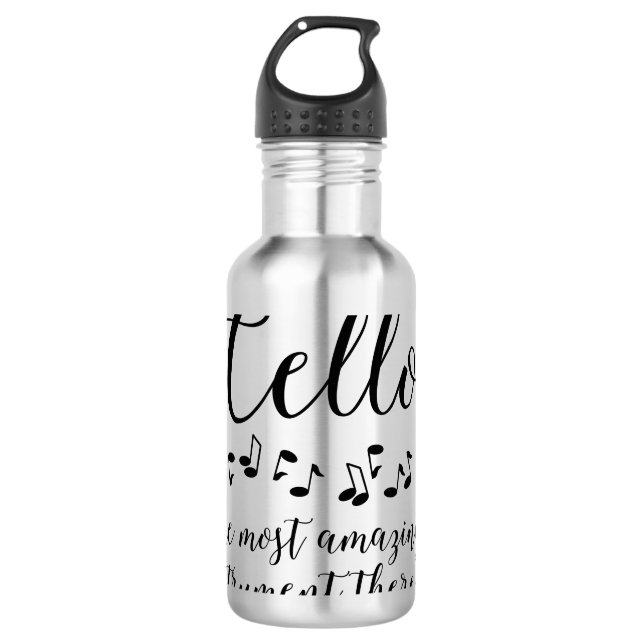 Amazing Cello Stainless Steel Water Bottle (Front)