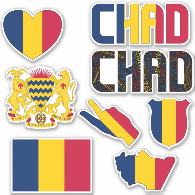 Amazing Chad Shapes National Symbols Sticker (Front)