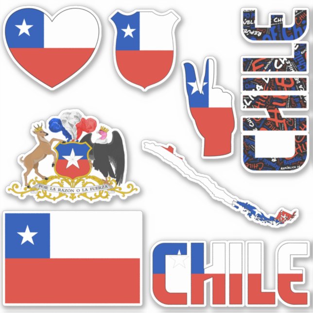Amazing Chile Shapes National Symbols Sticker (Front)