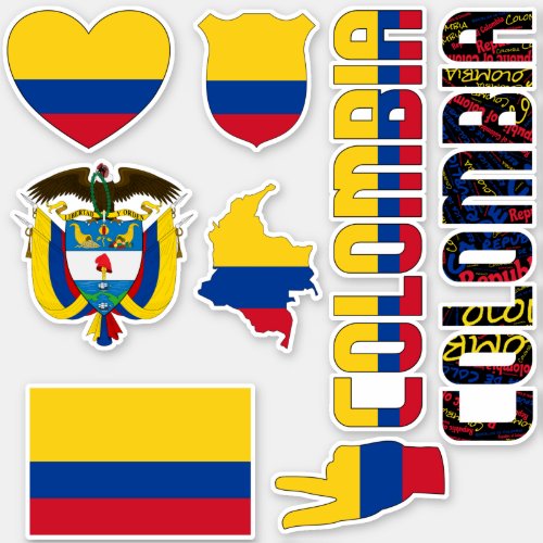 Amazing Colombia Shapes National Symbols Sticker