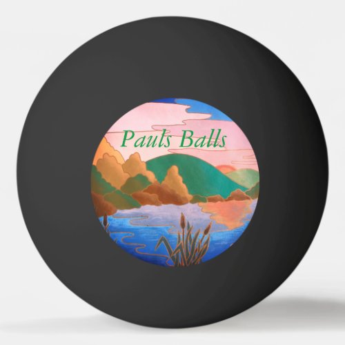 amazing colorful contempory abstract landscape  ping pong ball