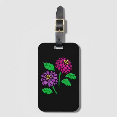 Amazing Colorful Dahlia Flowers Abstract Luggage Tag