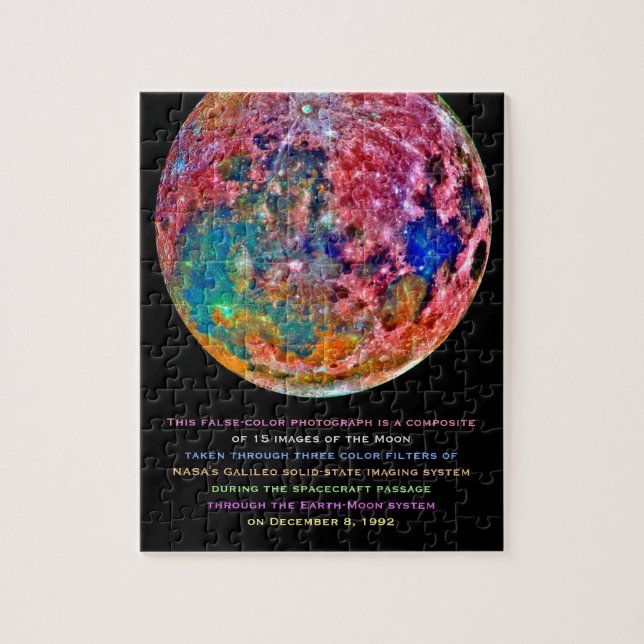 Amazing Colorful Moon Satellite Photo Composite Jigsaw Puzzle (Vertical)