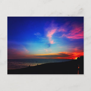 Amazing Colorful Sunset in Brighton, UK Postcard