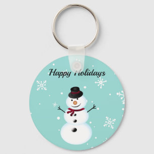 Amazing, Cool, Blue Christmas Snowman Keychain