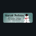 Amazing, Cool, Blue Christmas Snowman Label<br><div class="desc">Perfect,  sweet,  blue christmas snowman label</div>