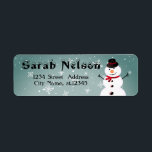Amazing, Cool, Blue Christmas Snowman Label<br><div class="desc">Perfect,  sweet,  blue christmas snowman label</div>