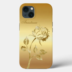 Amazing, Cool, Gold Rose whit your name iPhone 13 Case