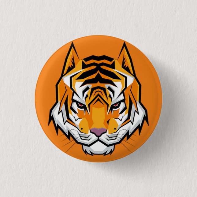 Amazing Cool Perfect Orange Tiger  Button (Front)