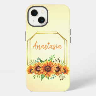 Amazing, Cool, Yellow Monogram, Sunflower iPhone 13 Case