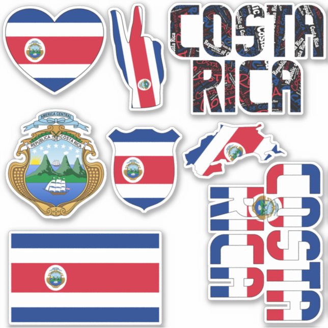 Amazing Costa Rica Shapes National Symbols Sticker (Front)