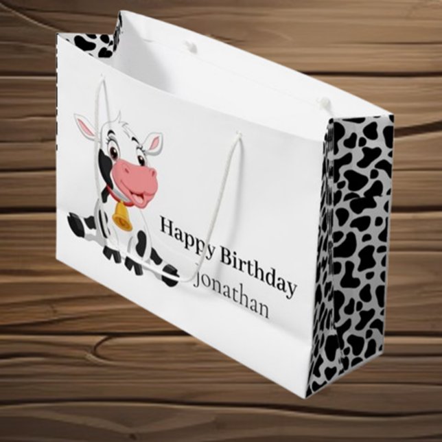  Amazing  Cow Birthday Large Gift Bag (Enjoy fun activities, charming decorations, and joyful memories that will last a lifetime.)