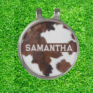  Amazing Cow Print Golf Balls Hat Clip
