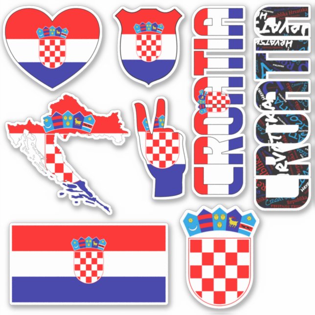 Amazing Croatia Shapes National Symbols Sticker (Front)