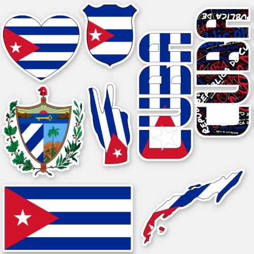 Amazing Cuba Shapes National Symbols Sticker