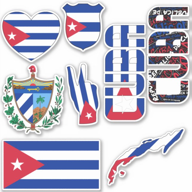 Amazing Cuba Shapes National Symbols Sticker (Front)