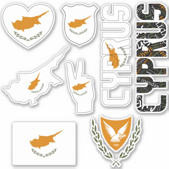 Amazing Cyprus Shapes National Symbols Sticker (Front)
