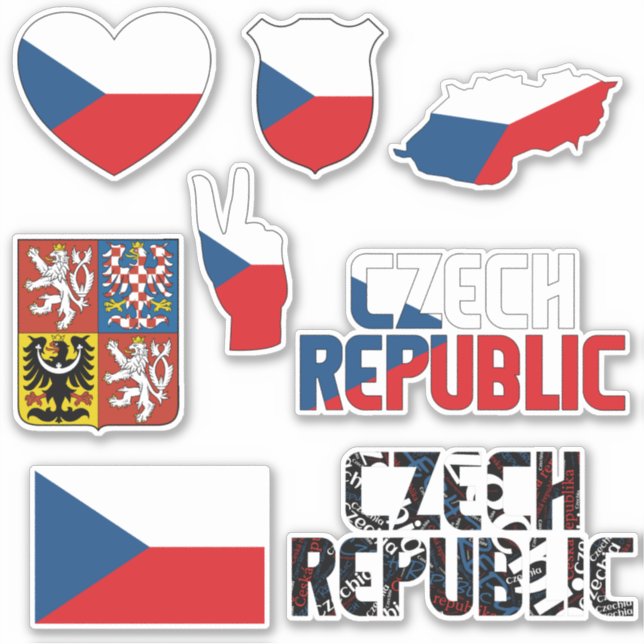Amazing Czech Republic Shapes National Symbols Sticker (Front)