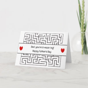 Amazing Dad Funny Maze Theme Father's Day Custom  Card