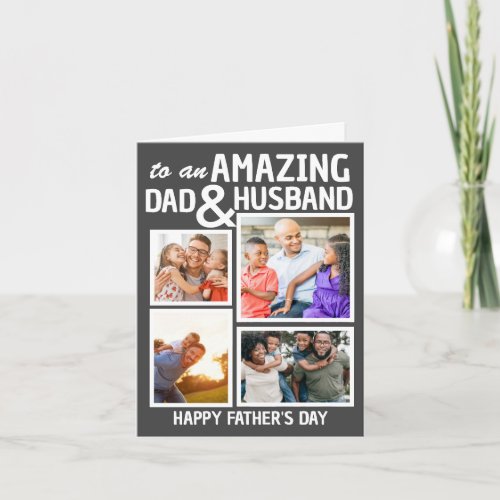 Amazing Dad  Husband  Custom Fathers Day Photo Card