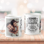 Amazing Dad Personalized Photo Collage Coffee Mug<br><div class="desc">Easily personalize this "Behind every great daughter is a truly amazing dad" typography quote design with two of your favorite photos. Makes a great gift for Father's day or special occasions.</div>