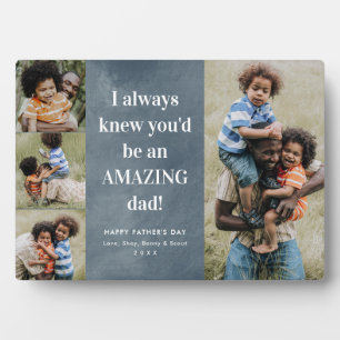 Amazing dad photo collage Father's Day Card Plaque