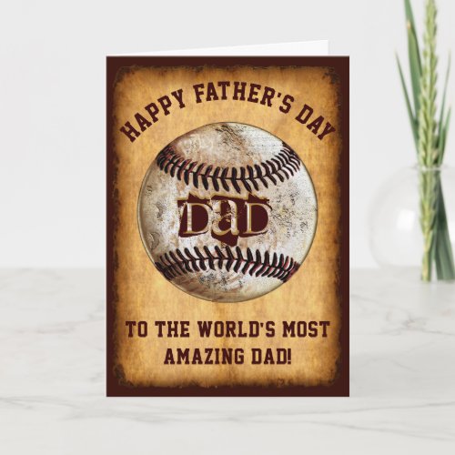 Amazing Dad Vintage Baseball Fathers Day Card