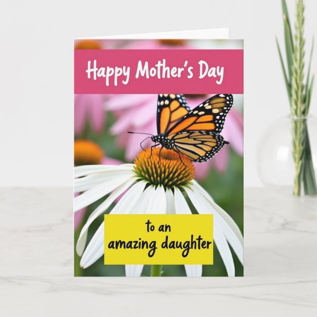 Amazing Daughter Floral Mothers Card (Front)