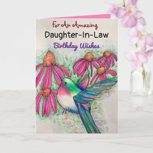Amazing Daughter_In_Law Birthday Hummingbird Card