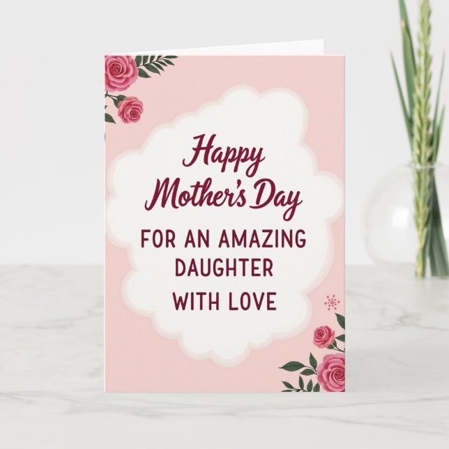 Amazing Daughter Mothers Day Card (Front)