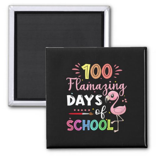 Amazing Days Of School Cute Flamingo Student Teach Magnet