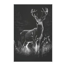 amazing deer in nature draw canvas print