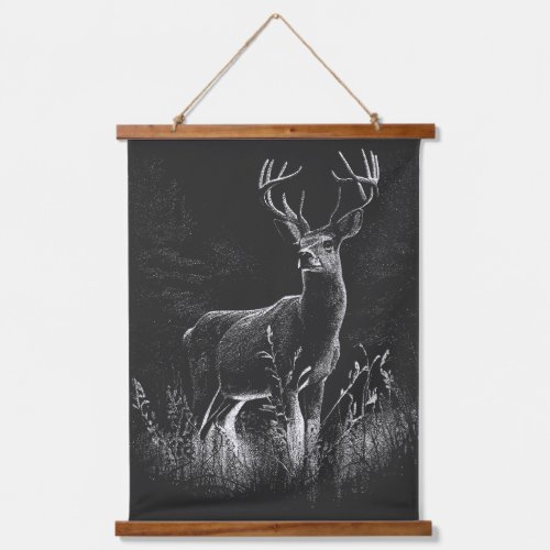 amazing deer in nature draw hanging tapestry