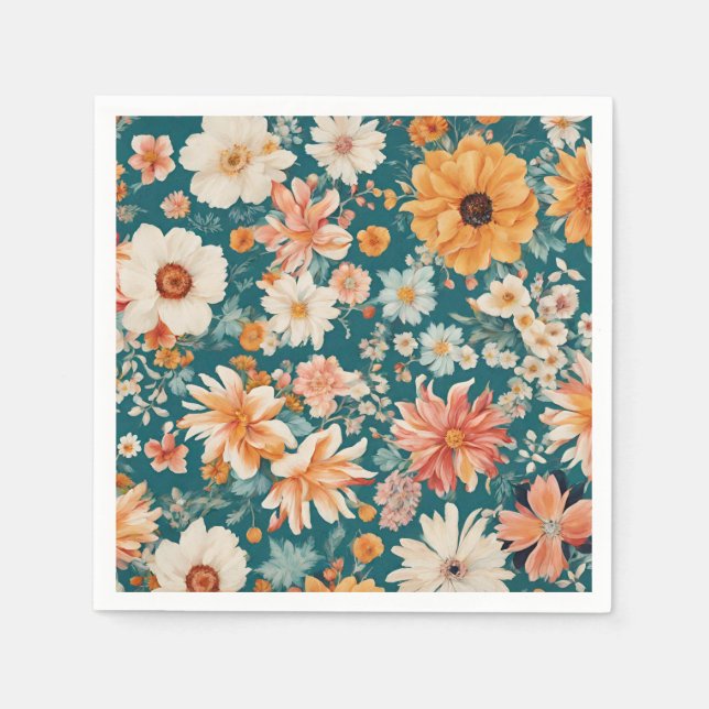 Amazing Delicate Flowers Napkins (Front)