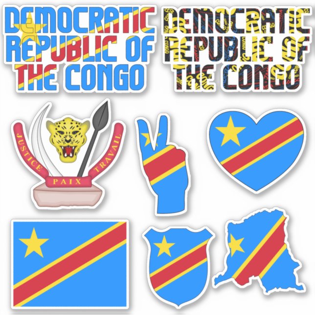 Amazing Democratic Republic of the Congo Shapes Sticker (Front)