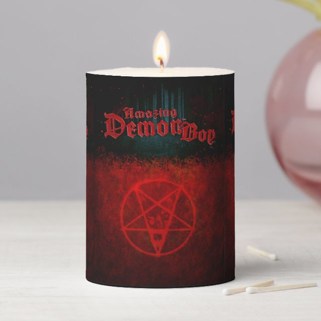 Amazing Demon Boy 3 Pentagram Pillar Candle (In Situ)