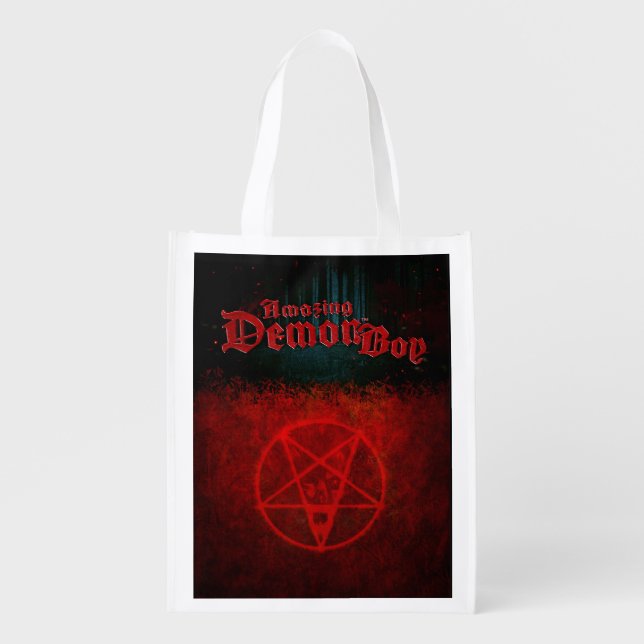 Amazing Demon Boy Demonic Grocery Bag (Front)