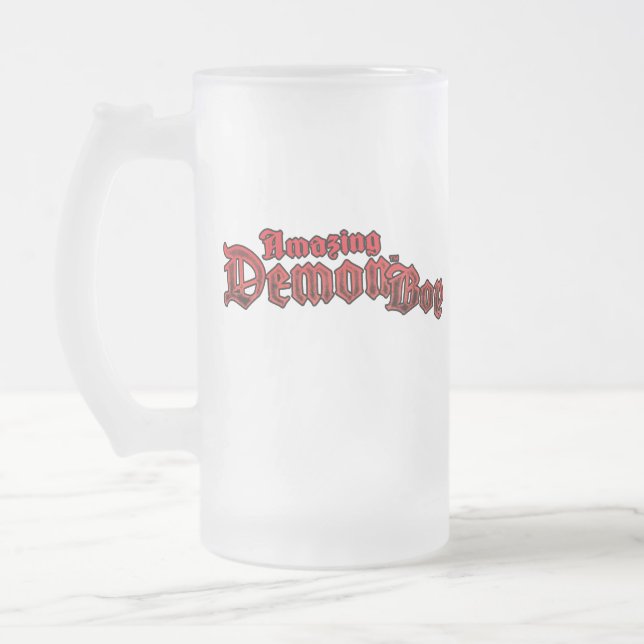 Amazing Demon Boy  Frosted Glass Beer Mug (Left)