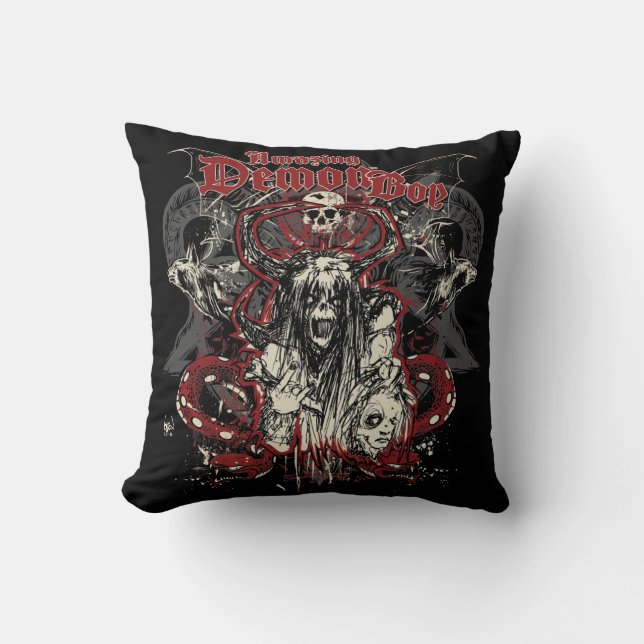 Amazing Demon Boy Rise of the Demon Throw Pillow (Front)