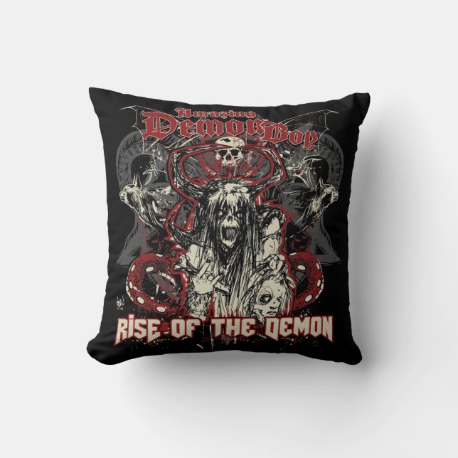 Amazing Demon Boy Rise of the Demon Throw Pillow (Front)
