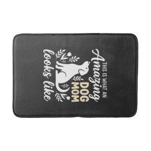 Amazing Dog Mom Floral Dog Lover Bath Mat
