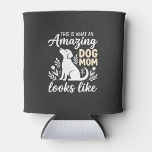 Amazing Dog Mom Floral Dog Lover Can Cooler