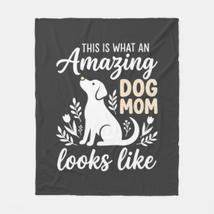 Amazing Dog Mom Floral Dog Lover Fleece Blanket