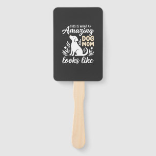 Amazing Dog Mom Floral Dog Lover Hand Fan