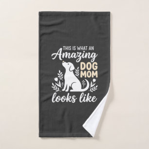 Amazing Dog Mom Floral Dog Lover Hand Towel